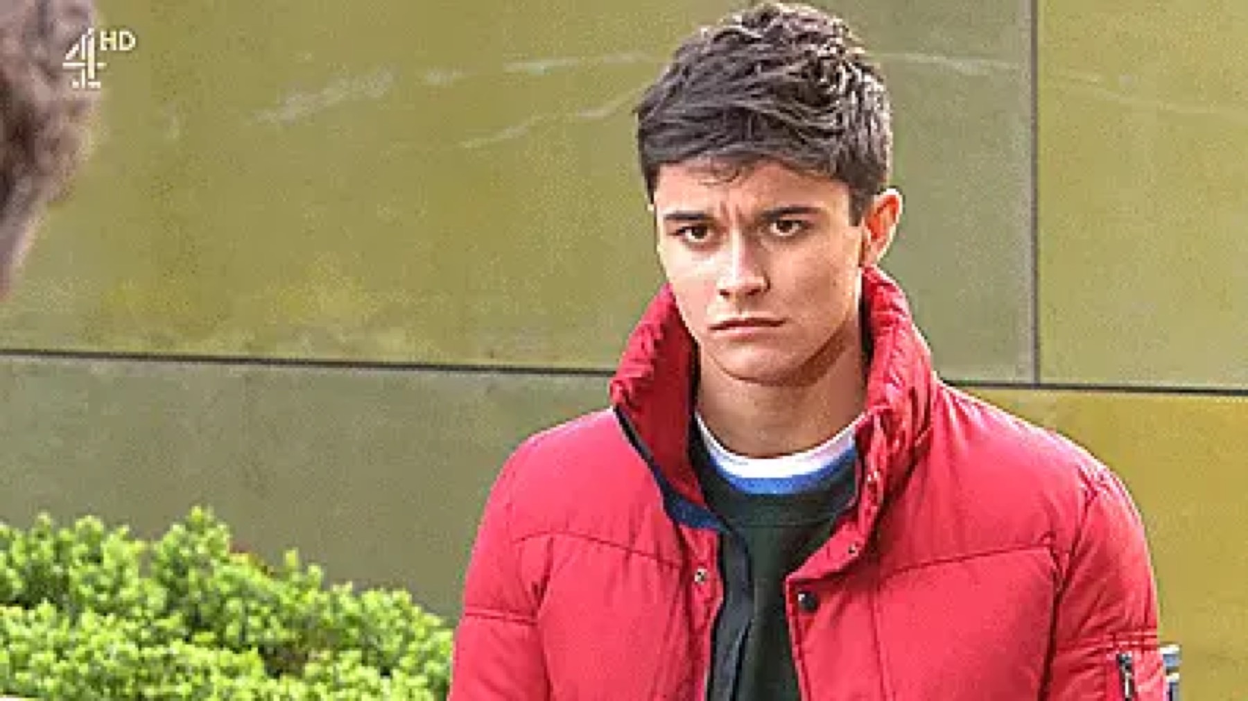 Aedan Duckworth in character on Hollyoaks