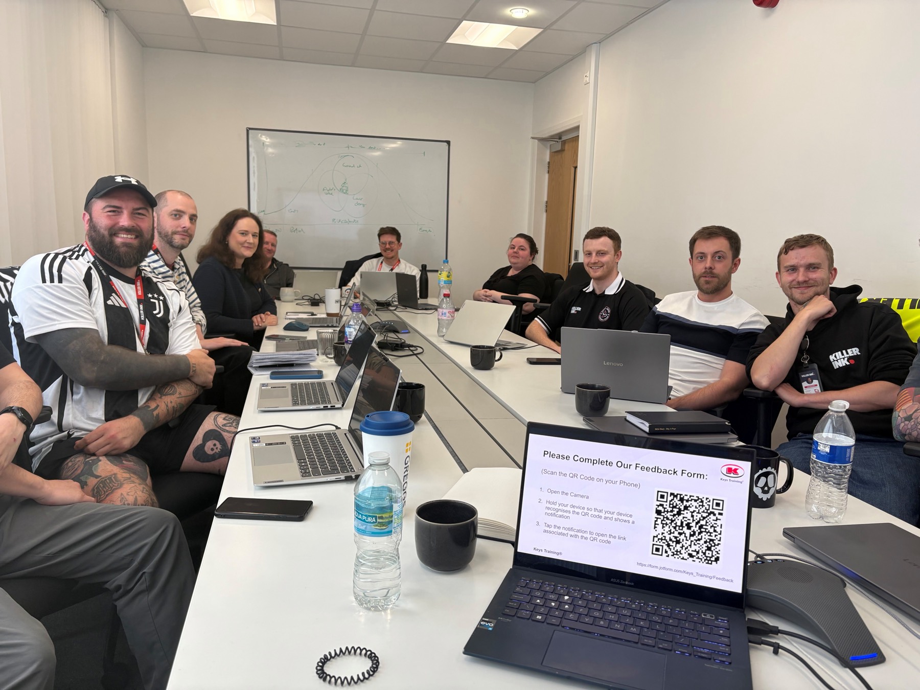 A team on a Keys Training Microsoft course at their offices